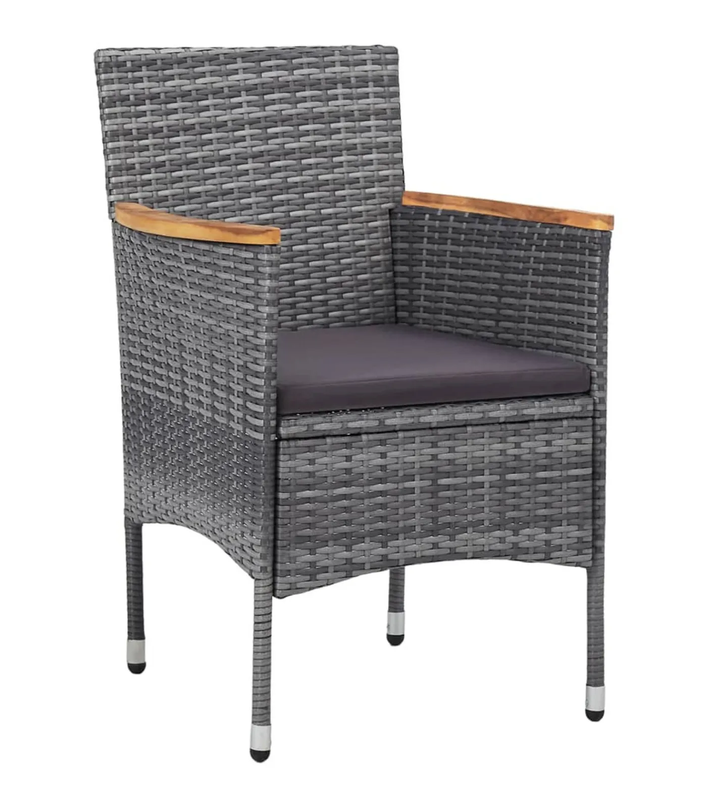 Clearance 3-delige Tuinset poly rattan grijs Tuinmeubelen