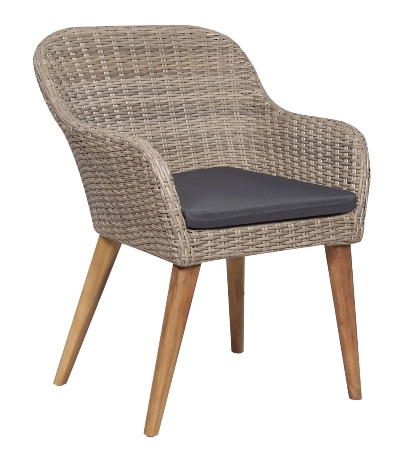 Clearance 9-delige Tuinset poly rattan bruin Tuinmeubelen