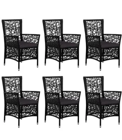 Online 7-delige Tuinset poly rattan zwart Tuinmeubelen