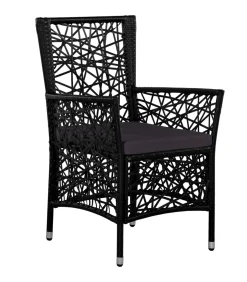 Online 7-delige Tuinset poly rattan zwart Tuinmeubelen