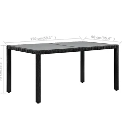 Online 7-delige Tuinset poly rattan zwart Tuinmeubelen