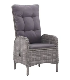 Online 5-delige Tuinset poly rattan en glas grijs Tuinmeubelen