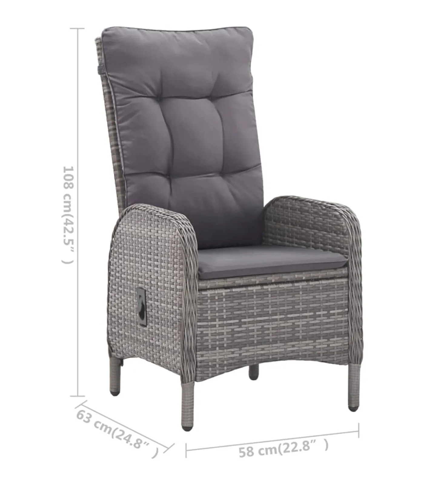 Online 5-delige Tuinset poly rattan en glas grijs Tuinmeubelen