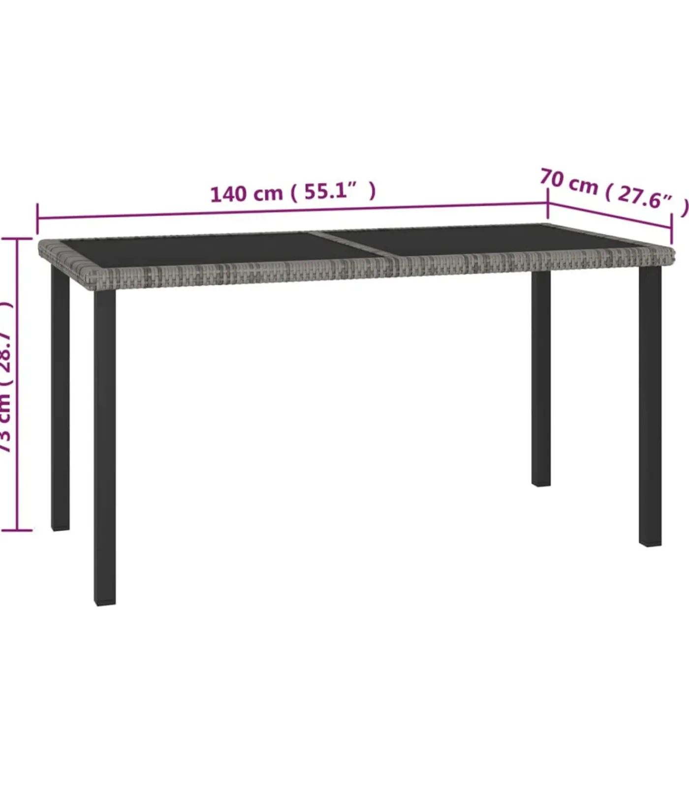 New 7-delige Tuinset poly rattan grijs Tuinmeubelen