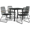 Sale 5-delige Tuinset PVC-rattan zwart Tuinmeubelen