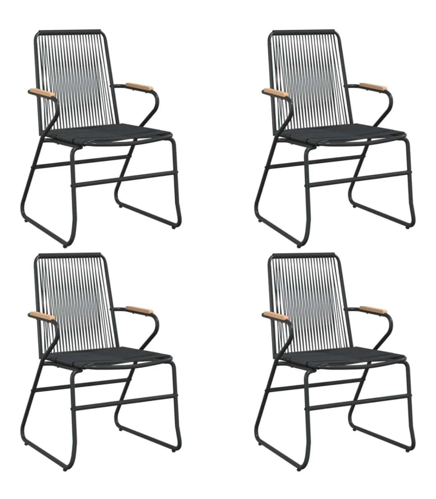 Sale 5-delige Tuinset PVC-rattan zwart Tuinmeubelen