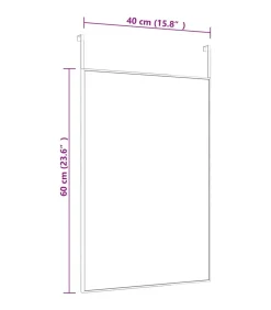Discount Deurspiegel 40x60 cm glas en aluminium zwart Spiegels