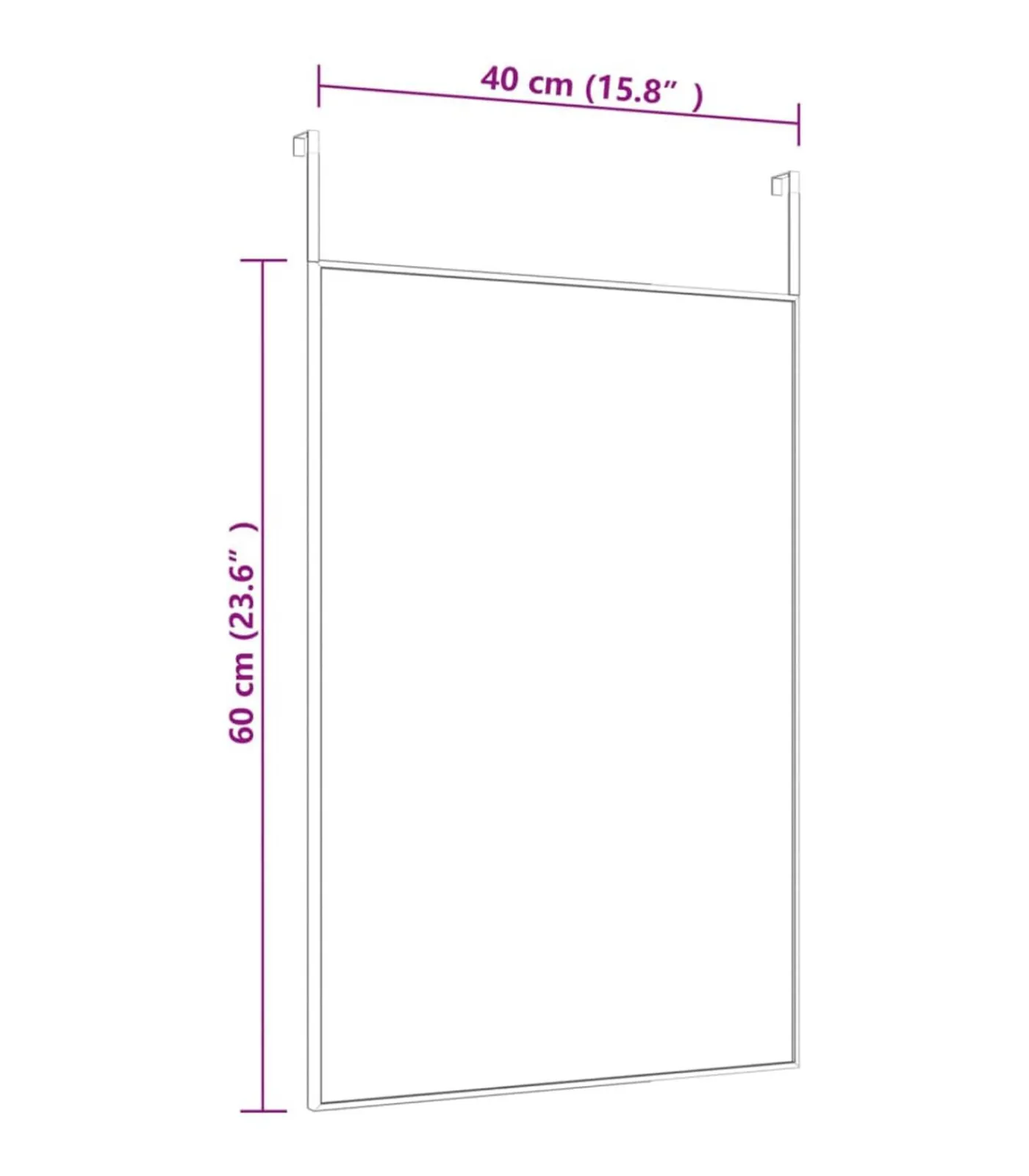 Discount Deurspiegel 40x60 cm glas en aluminium zwart Spiegels