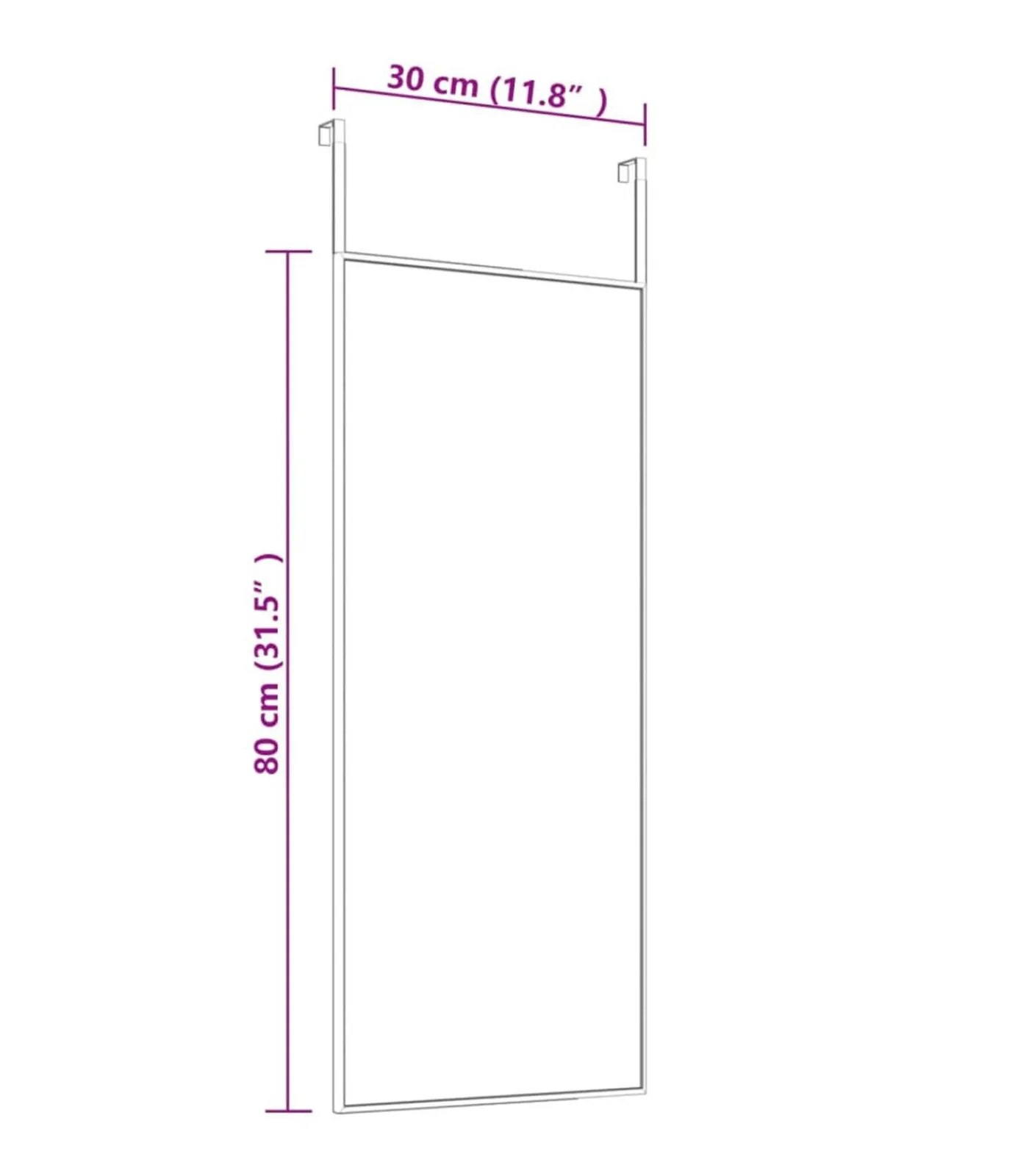 Online Deurspiegel 30x80 cm glas en aluminium goudkleurig Spiegels
