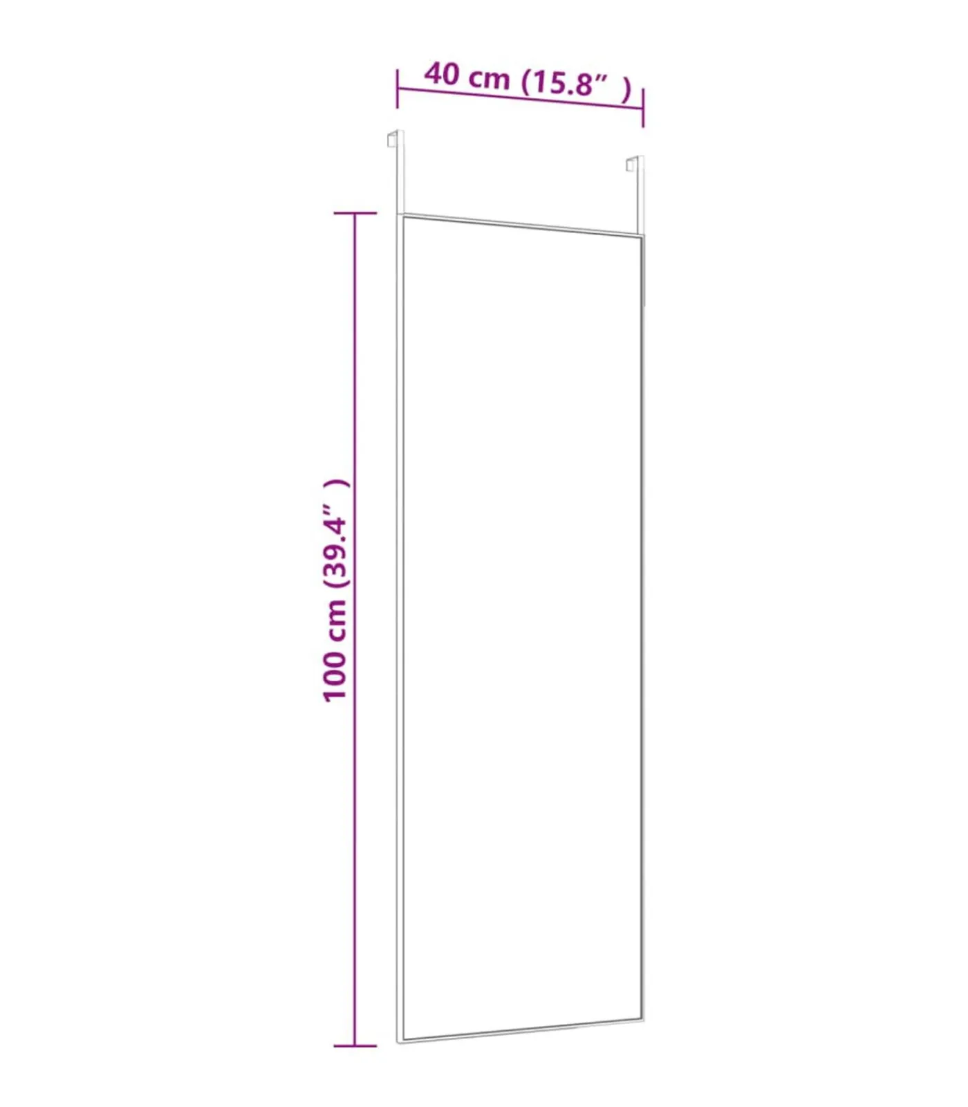 Best Deurspiegel 40x100 cm glas en aluminium goudkleurig Spiegels