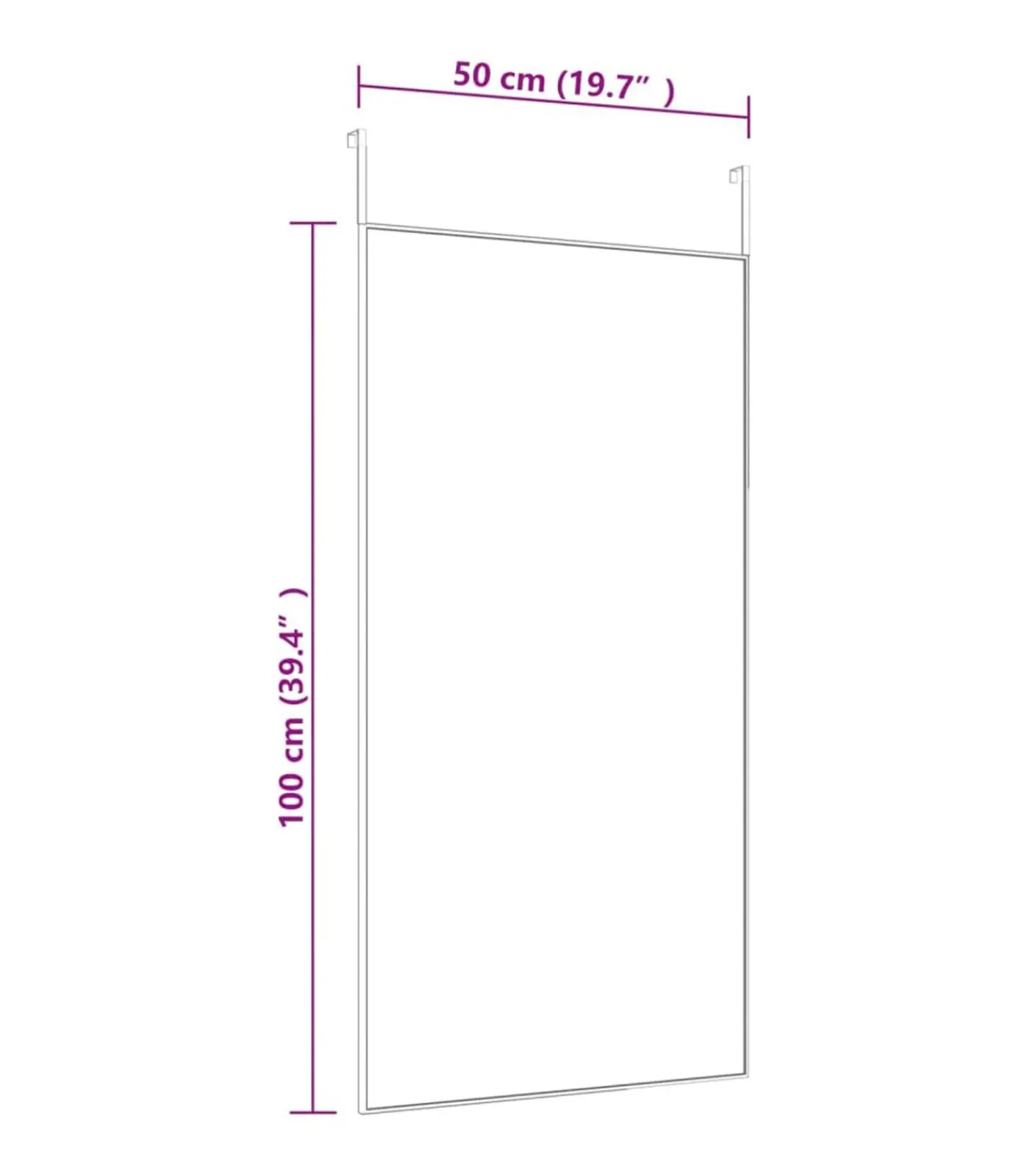 Best Deurspiegel 50x100 cm glas en aluminium goudkleurig Spiegels