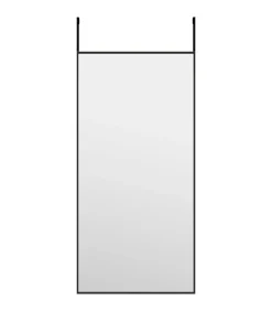 Deurspiegel 30x60 cm glas en aluminium zwart Spiegels