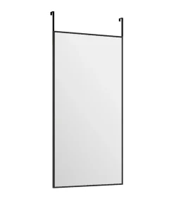 Deurspiegel 30x60 cm glas en aluminium zwart Spiegels