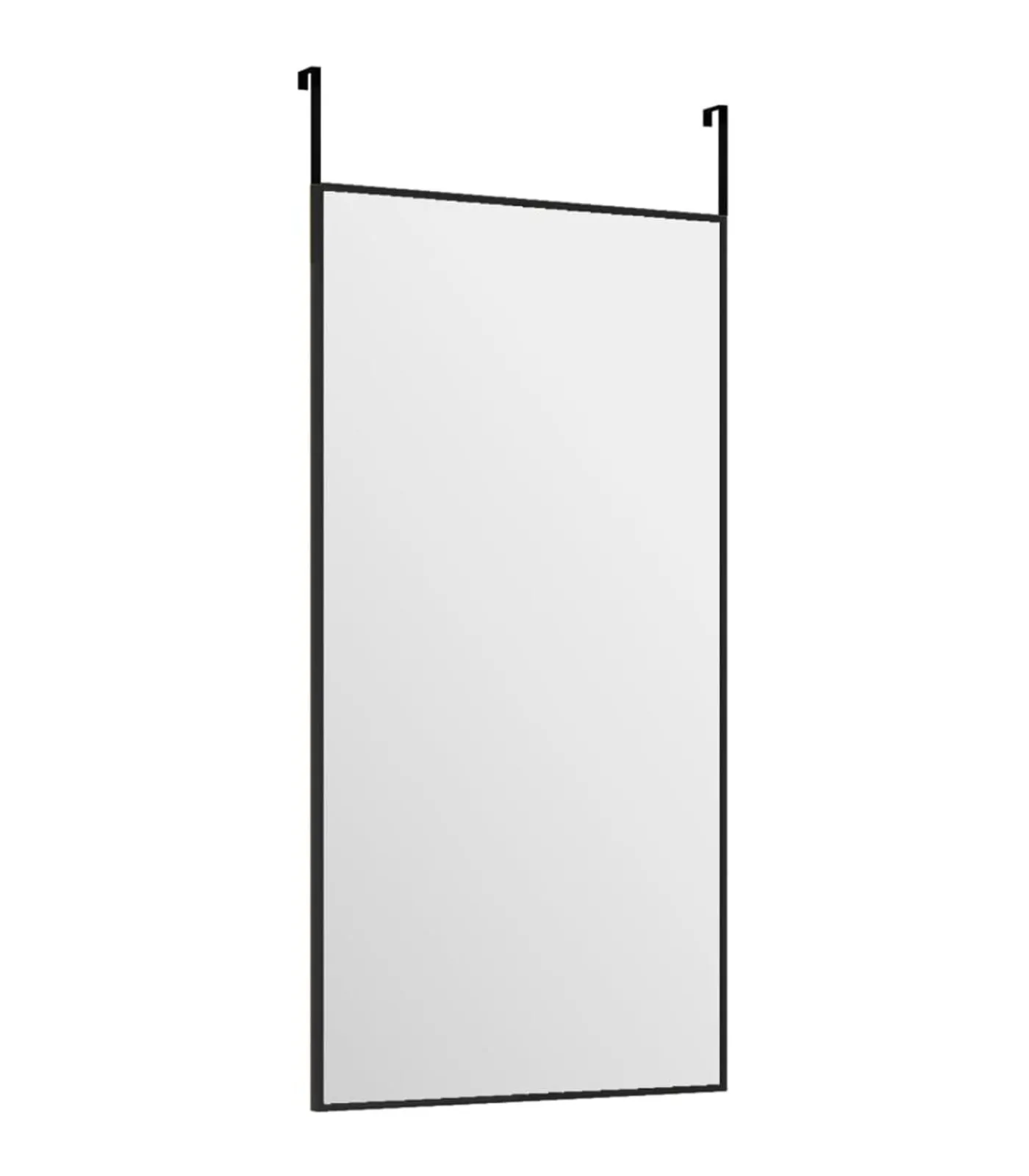 Deurspiegel 30x60 cm glas en aluminium zwart Spiegels