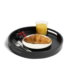 New Dienblad Acacia Zwart ø 35 cm Tafelgerei