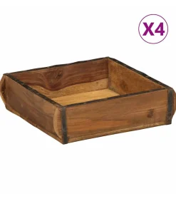 Clearance Dienblad met opslag 4 pcs Bruin 31 x 29 x 10 cm Organiseren