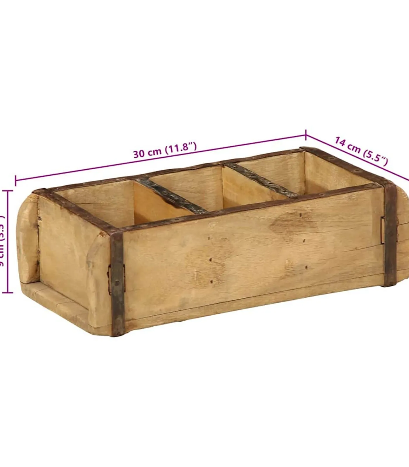 Dienblad met opslag Bruin 30 x 14 x 9 cm Organiseren