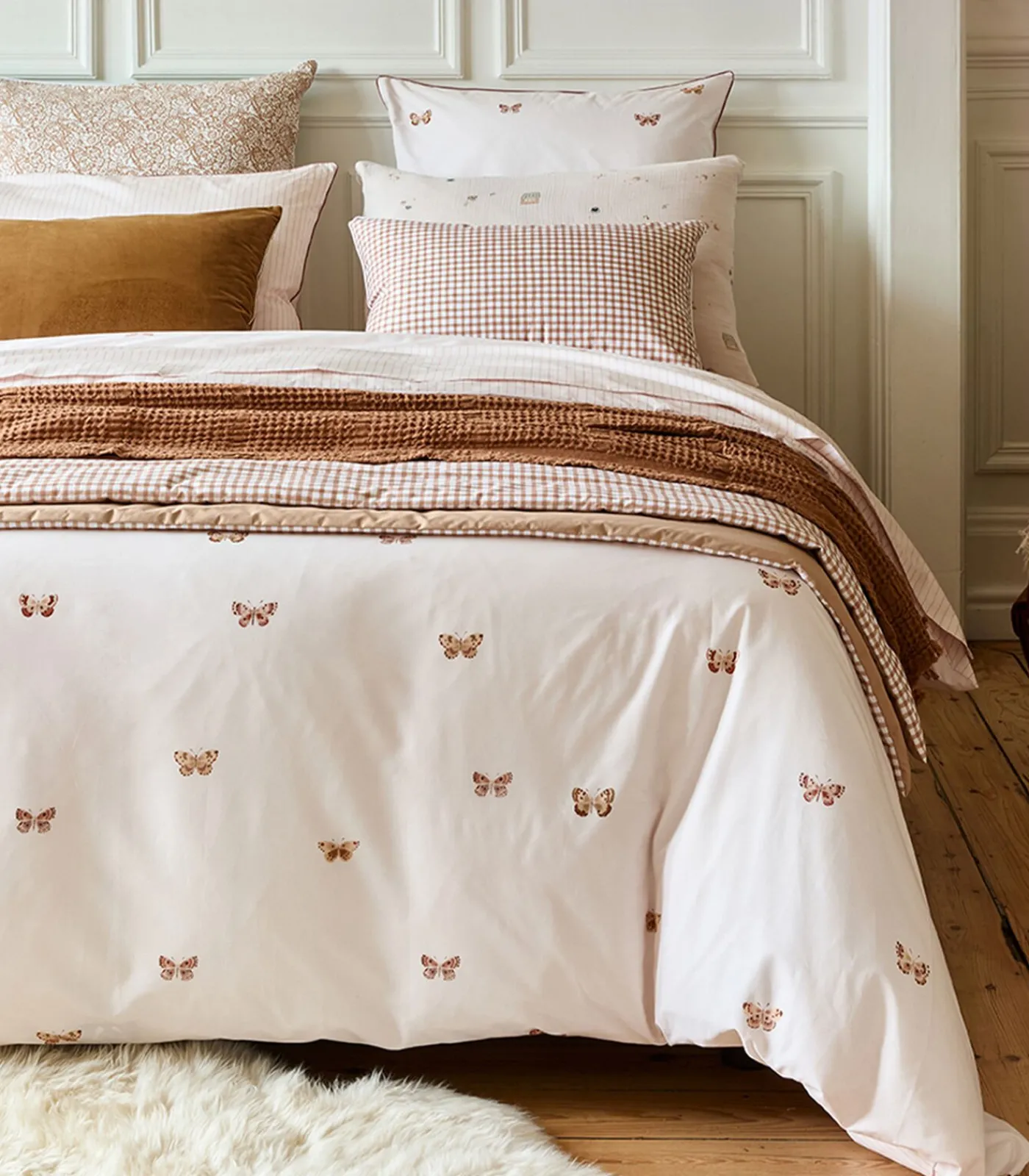 Online Délicatesse - Effen kussensloop in katoen perkal Kussenslopen