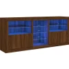 Clearance Dressoir met LED-verlichting 181,5x37x67 cm bruin eikenkleur Meubels
