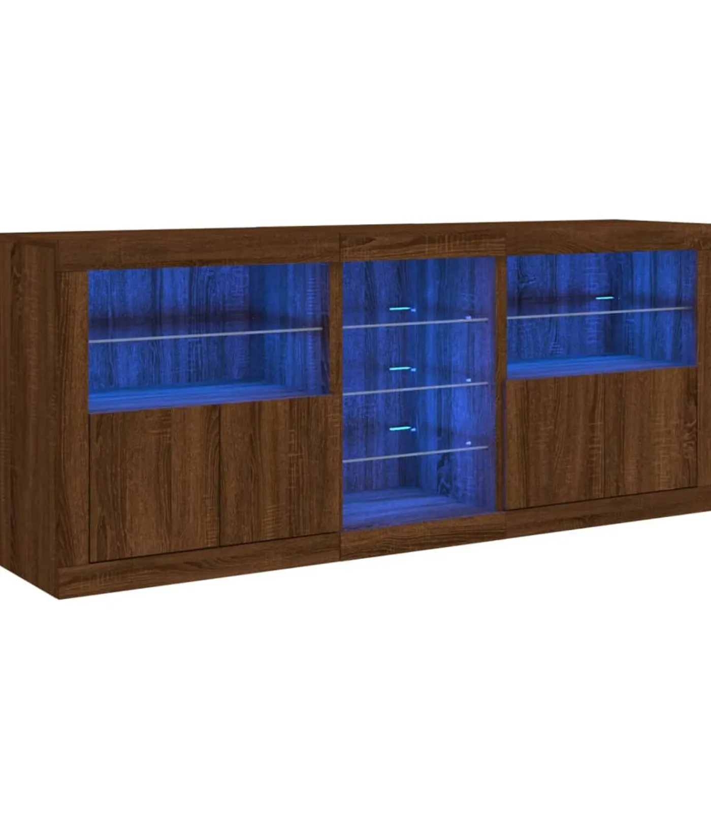 Clearance Dressoir met LED-verlichting 181,5x37x67 cm bruin eikenkleur Meubels