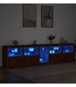 Online Dressoir met LED-verlichting 283x37x67 cm bruin eikenkleur Meubels