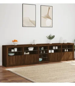 Online Dressoir met LED-verlichting 283x37x67 cm bruin eikenkleur Meubels