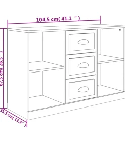 Online Dressoir 104,5x35,5x67,5 cm bewerkt hout hoogglans wit Meubels