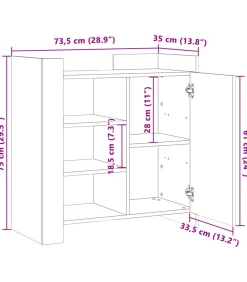 Sale Dressoir 73,5x35x75 cm bewerkt hout bruin eikenkleur Meubels