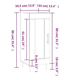 Sale Dressoir 34,5x34x90 cm bewerkt hout grijs sonoma eikenkleurig Meubels