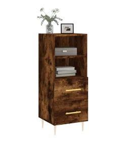 Clearance Dressoir 34,5x34x90 cm bewerkt hout gerookt eiken Meubels