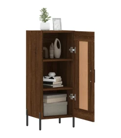 Clearance Dressoir 34,5x34x90 cm bewerkt hout bruin eikenkleur Meubels