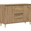 Best Dressoir 102x35x70 cm bewerkt hout artisanaal eikenkleurig Meubels