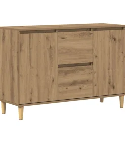 Best Dressoir 102x35x70 cm bewerkt hout artisanaal eikenkleurig Meubels