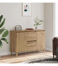 Best Dressoir 102x35x70 cm bewerkt hout artisanaal eikenkleurig Meubels