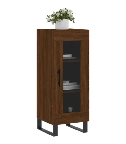 Clearance Dressoir 34,5x34x90 cm bewerkt hout bruin eikenkleur Meubels