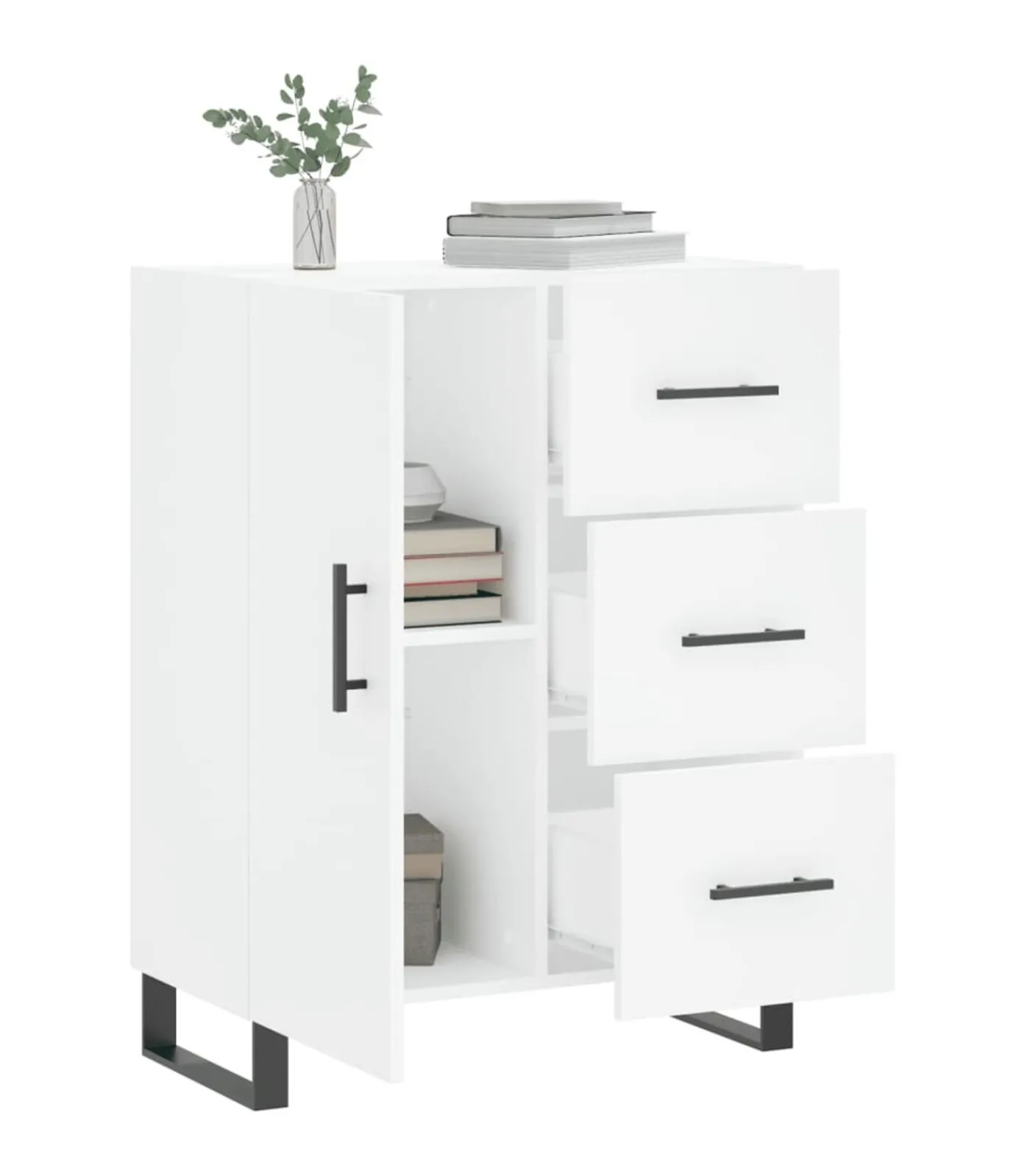 Clearance Dressoir 69,5x34x90 cm bewerkt hout wit Meubels