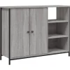 Discount Dressoir 100x33x75 cm bewerkt hout grijs sonoma Meubels