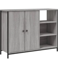 Discount Dressoir 100x33x75 cm bewerkt hout grijs sonoma Meubels
