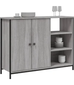 Discount Dressoir 100x33x75 cm bewerkt hout grijs sonoma Meubels