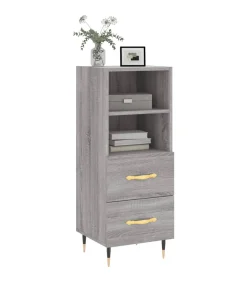 Online Dressoir 34,5x34x90 cm bewerkt hout grijs sonoma eikenkleurig Meubels