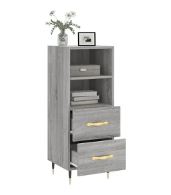 Online Dressoir 34,5x34x90 cm bewerkt hout grijs sonoma eikenkleurig Meubels