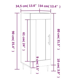 Online Dressoir 34,5x34x90 cm bewerkt hout betongrijs Meubels