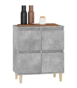 New Dressoir 60x35x70 cm bewerkt hout betongrijs Meubels