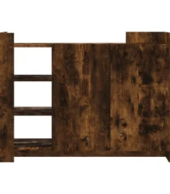Outlet Dressoir 100x35x75 cm bewerkt hout gerookt eikenkleurig Meubels