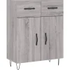 Dressoir 69,5x34x90 cm bewerkt hout grijs sonoma eikenkleurig Meubels