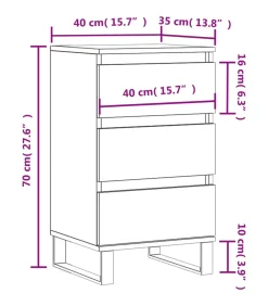Online Dressoir 40x35x70 cm bewerkt hout grijs sonoma Meubels