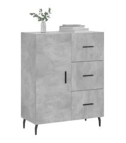 Dressoir 69,5x34x90 cm bewerkt hout betongrijs Meubels