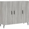 Dressoir 90x34x80 cm bewerkt hout grijs sonoma eikenkleurig Meubels
