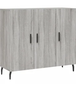 Dressoir 90x34x80 cm bewerkt hout grijs sonoma eikenkleurig Meubels