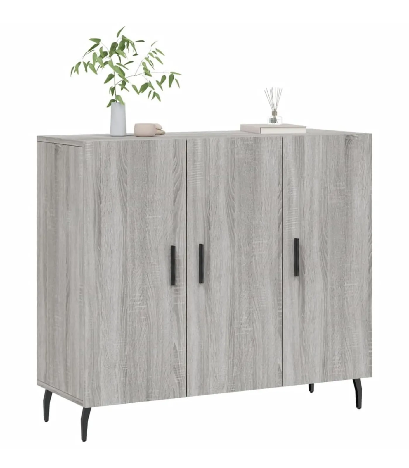 Dressoir 90x34x80 cm bewerkt hout grijs sonoma eikenkleurig Meubels